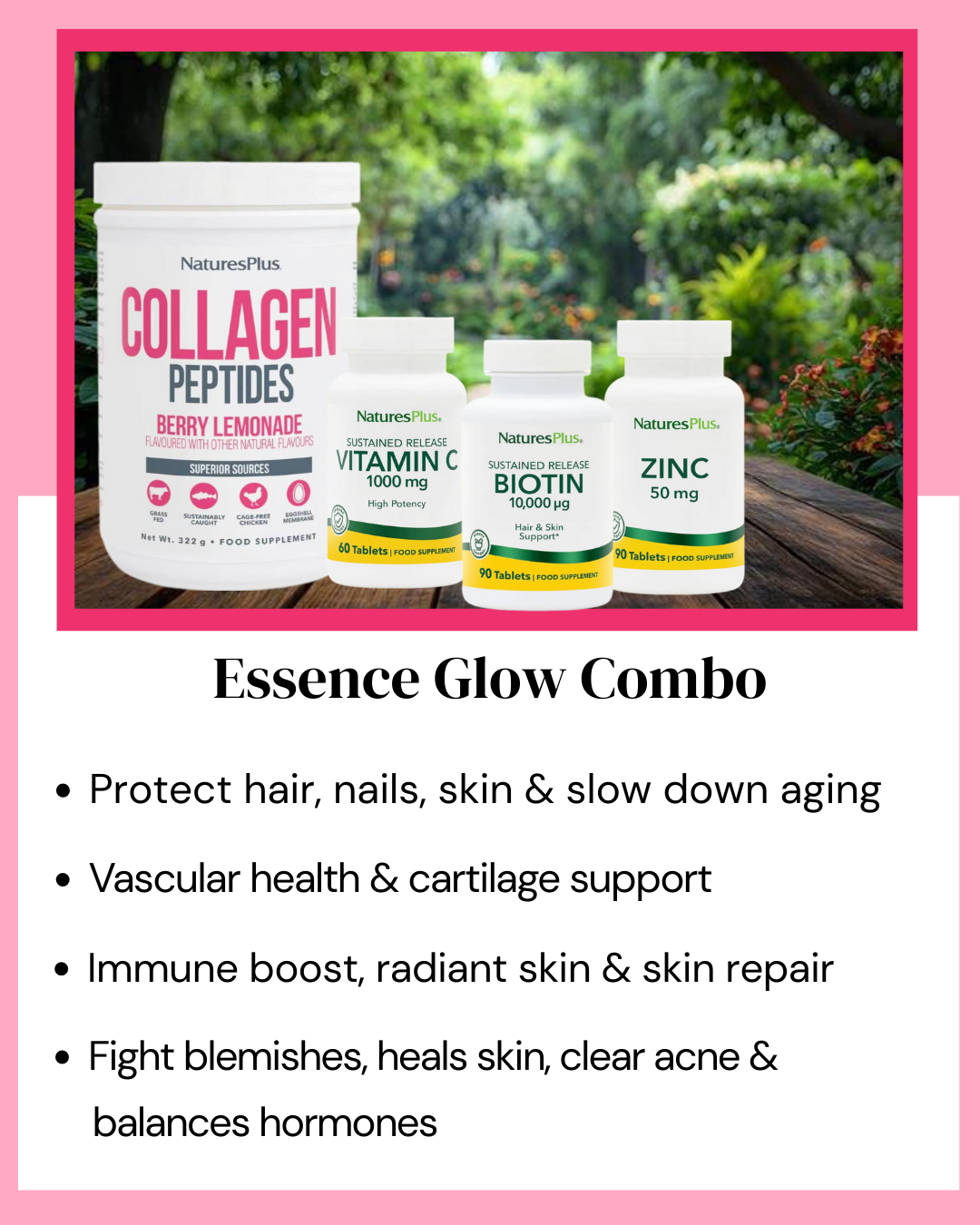Essence Glow Combo : Collagen Peptides + Vitamin C + Biotin + Zinc