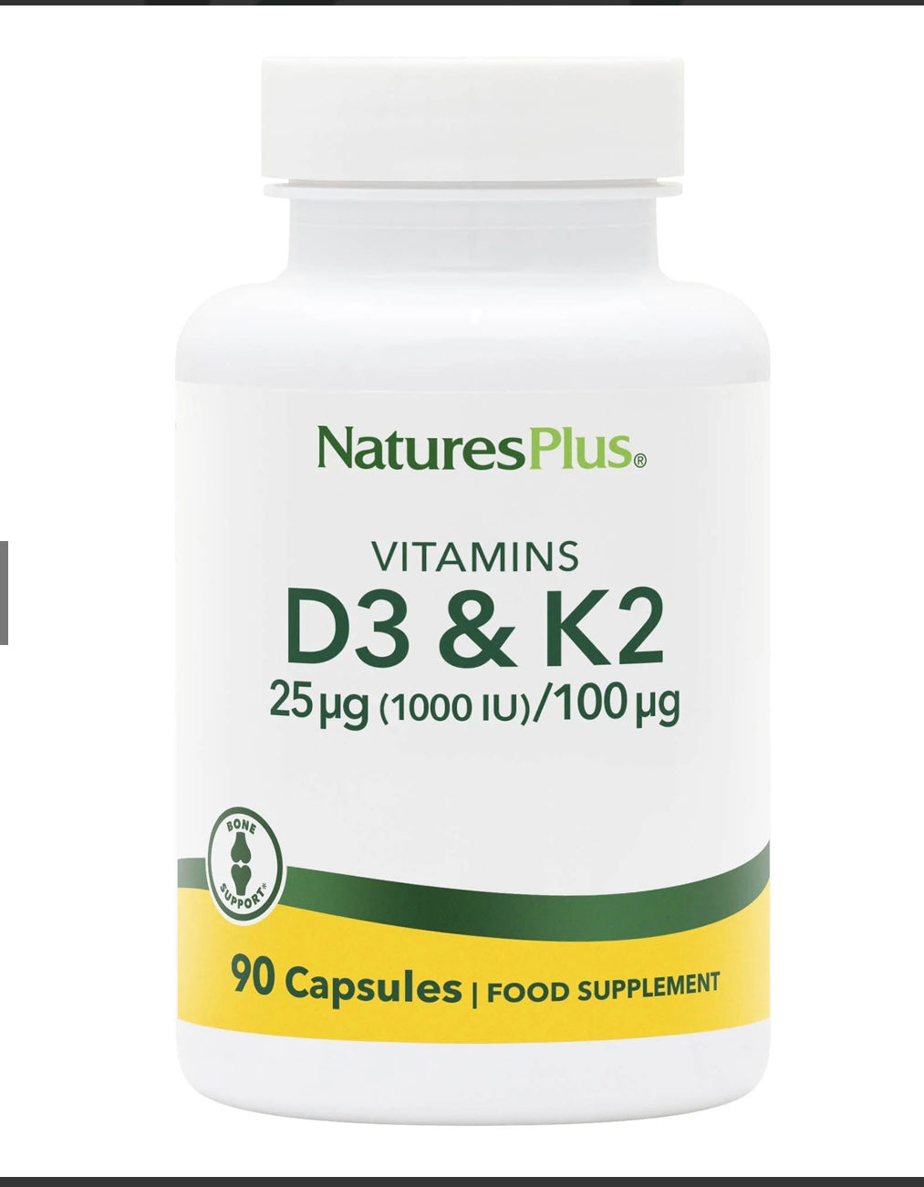 Vitamin D3 1000 IU/Vitamin K2 100 mcg Capsules