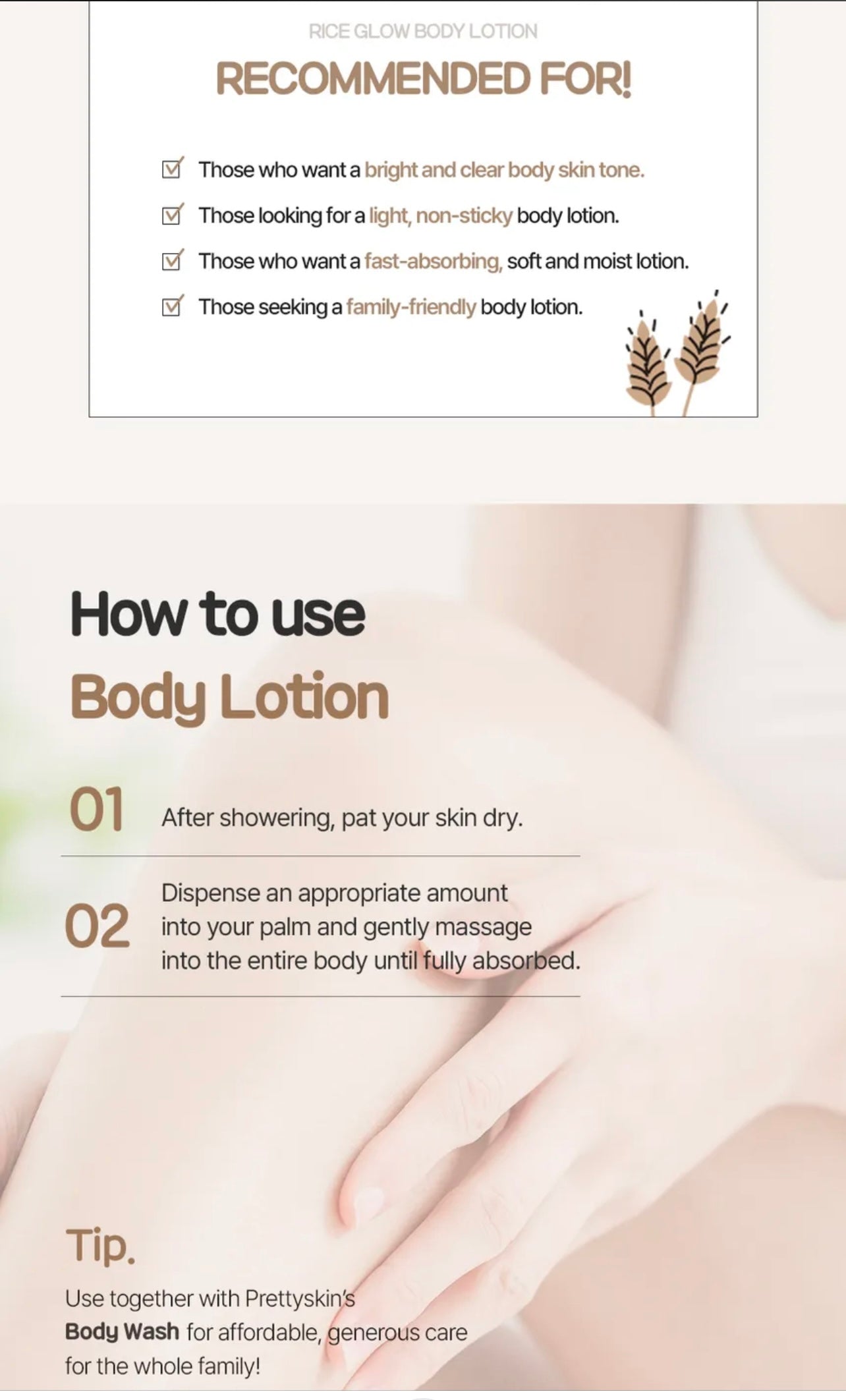 PRETTYSKIN
Rice Body Glow Body Lotion 750ml